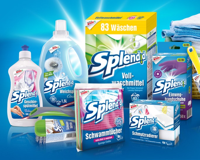 verschiedene Waschmittelprodukte von Splendid