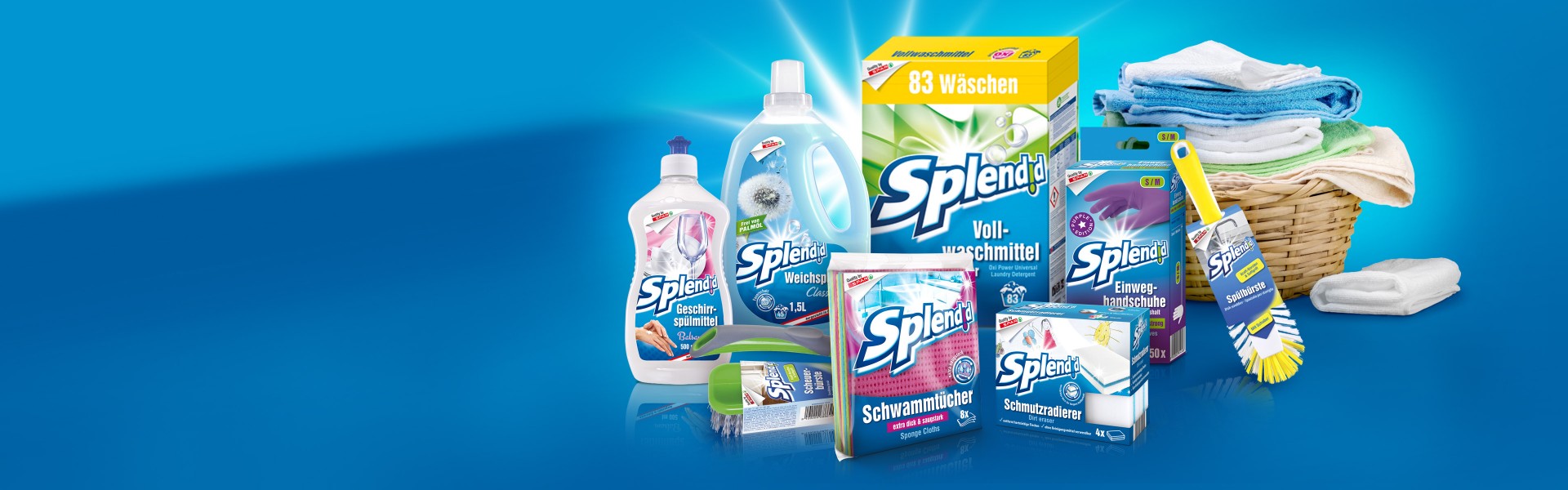 verschiedene Waschmittelprodukte von Splendid