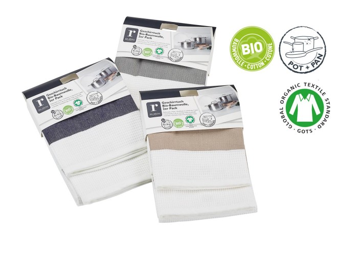 RUBIN Geschirrtuch Bio-Baumwolle 2er Pack