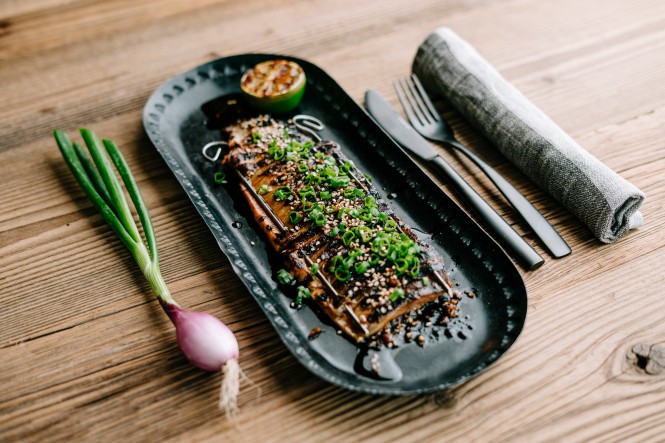 Lachsforelle Teriyaki