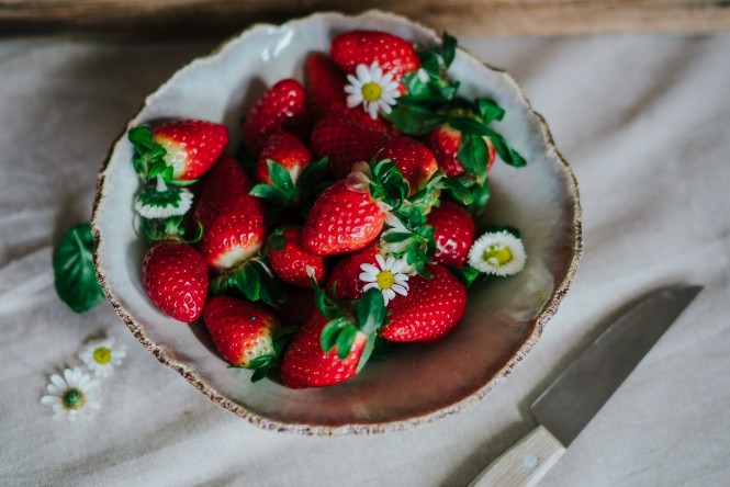 Warenkunde, Erdbeeren, Vorbereitung