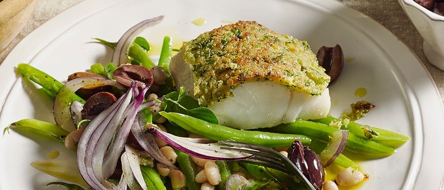 gratinierter_kabeljau_mit_fisolen_olivensalat