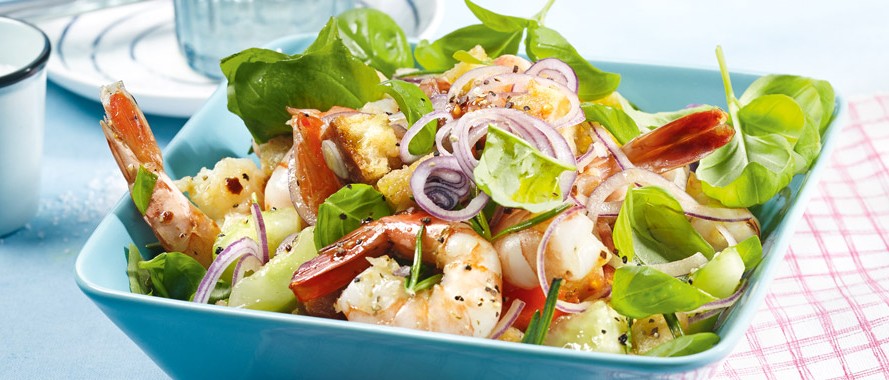 Panzanella con Gamberi