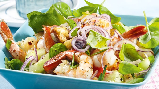 Panzanella con Gamberi