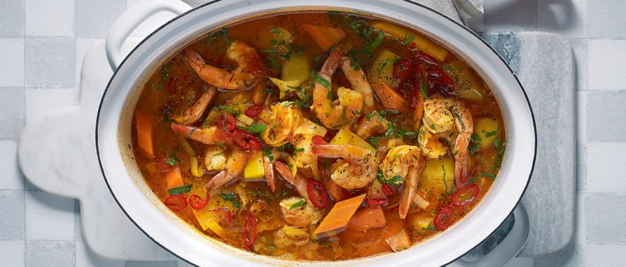 Scharfer Kartoffel-Garnelen-Topf "Cioppino"