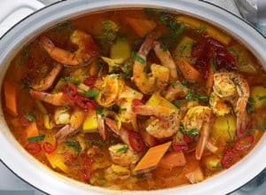 Scharfer Kartoffel-Garnelen-Topf "Cioppino"