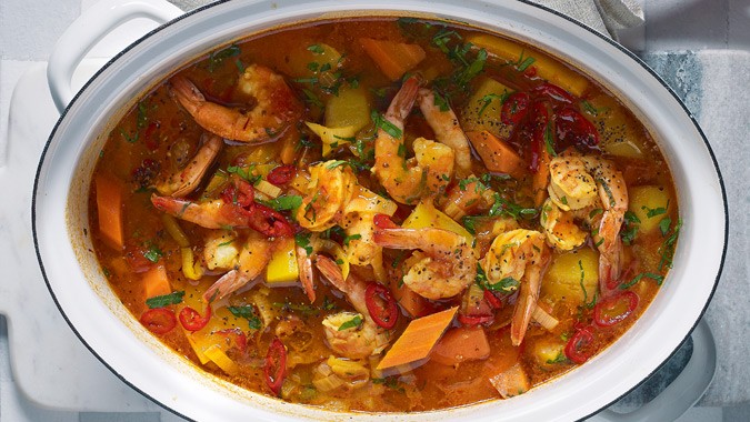 Scharfer Kartoffel-Garnelen-Topf "Cioppino"