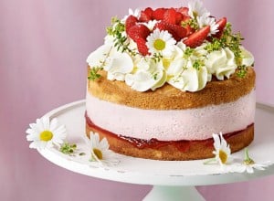 Erdbeer-Naked-Cake mit Topfencreme