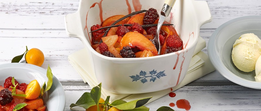 Geschmorter Sommerlicher Fruchtsalat