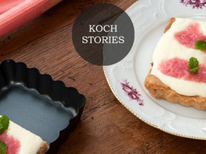 Panna Cotta Tarte mit Rhabarber-Kompott