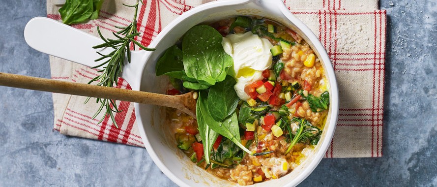Bio-Dinkelrisotto mit Sommergemüse
