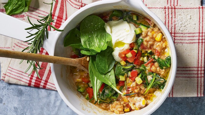 Bio-Dinkelrisotto mit Sommergemüse