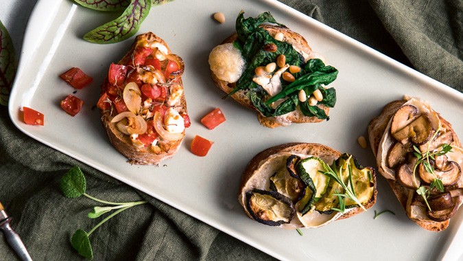 Ziegenkäse-Crostini in drei Varianten