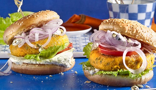 Kürbis-Burger mit Dilljogurt-Dip kuerbis_burger_mit_dilljogurt_dip
