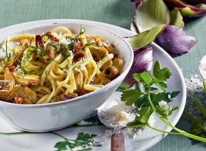 Linguine mit gebratenen Artischocken