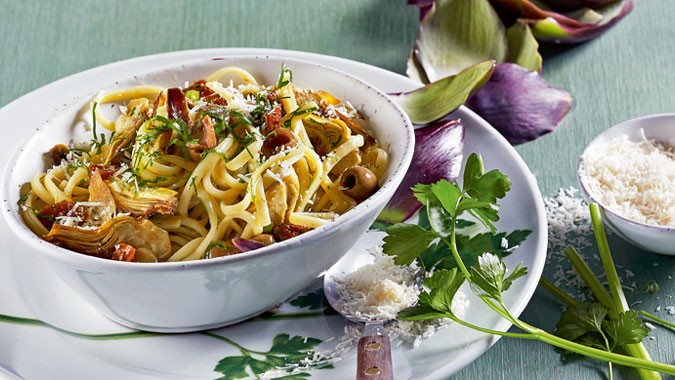 Linguine mit gebratenen Artischocken