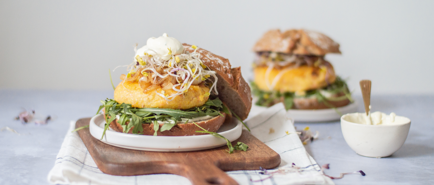 Polenta Lachs Burger