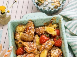 Knusprige Quetschkartoffeln mit Chickenwings