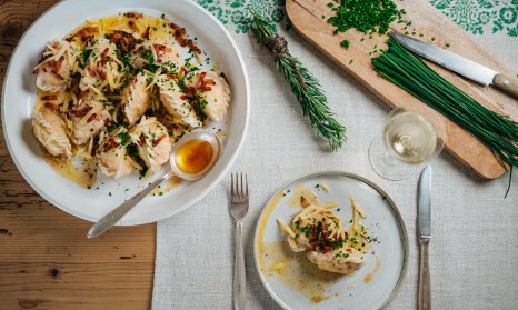 Polentanudeln mit Gailtaler Speck und Almkäse