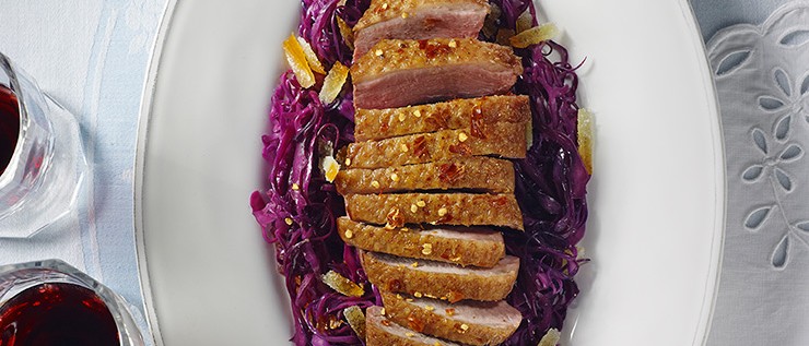 Gebratene Entenbrust mit Rotkraut
