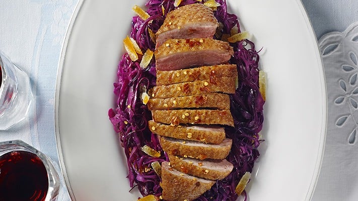 Gebratene Entenbrust mit Rotkraut