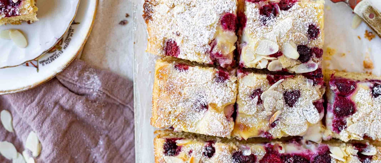 Himbeerkuchen mit Vanillesauce