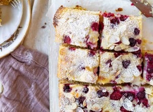 Himbeerkuchen mit Vanillesauce