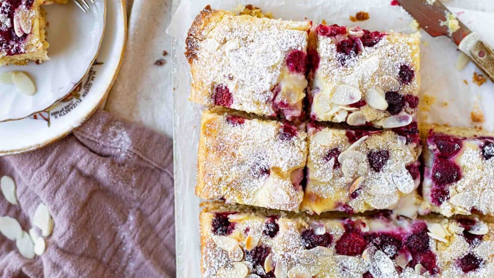 Himbeerkuchen mit Vanillesauce