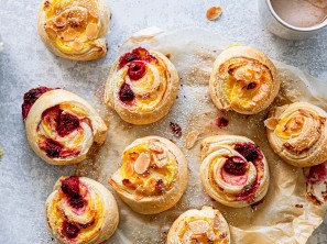 Puddingschnecken mit Blätterteig