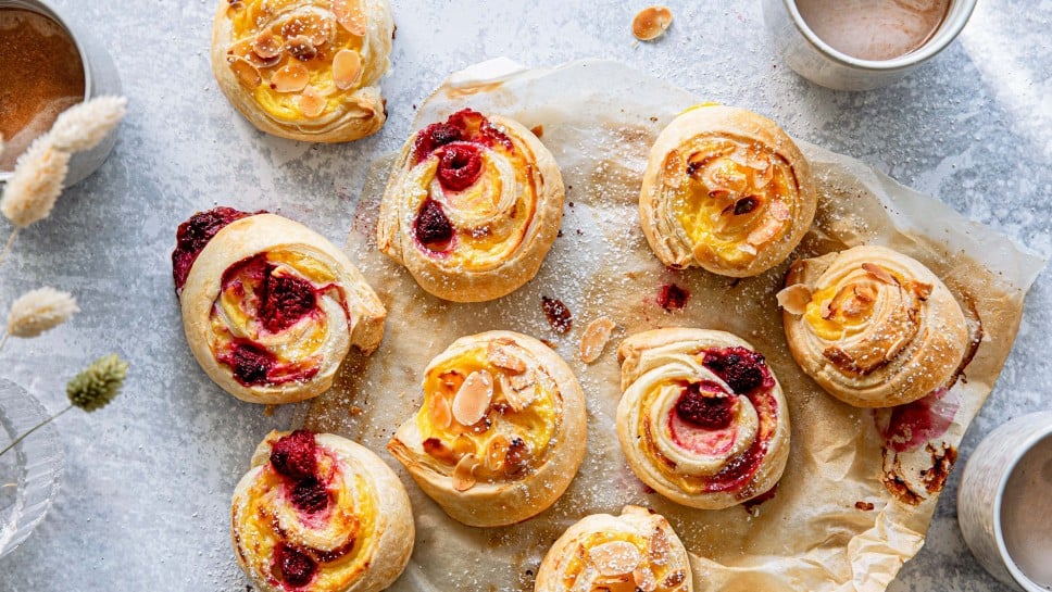 Puddingschnecken mit Blätterteig
