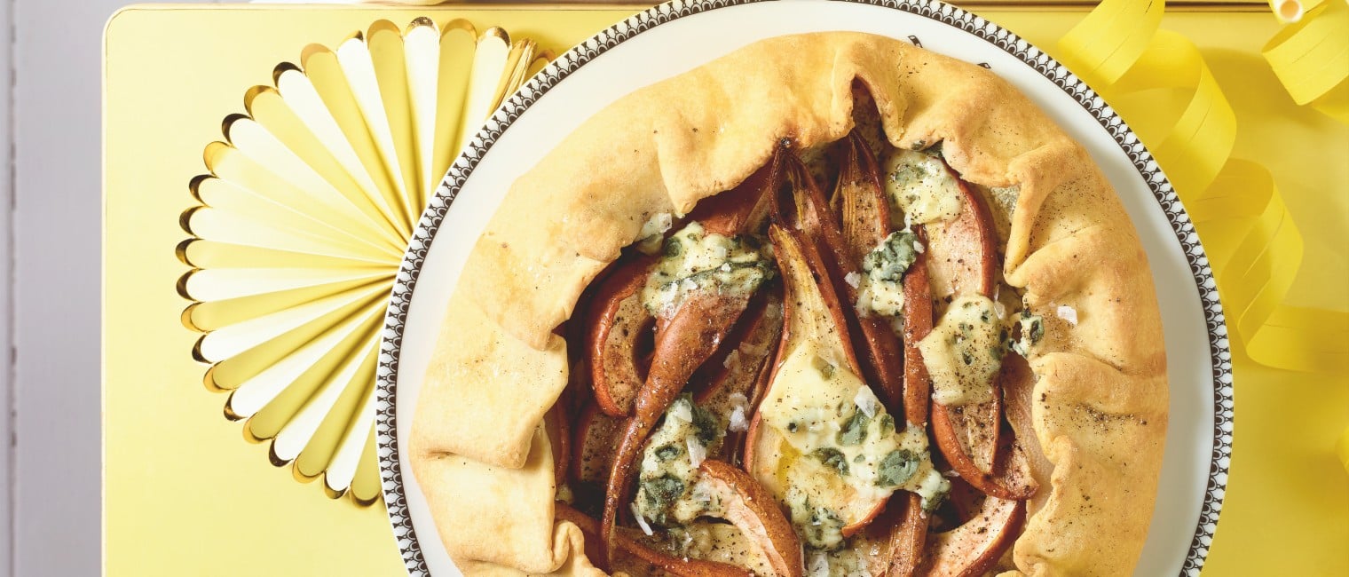 Galette mit Birne und Gorgonzola