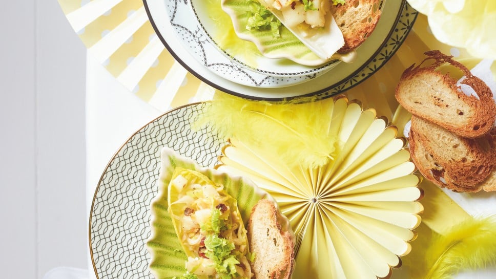 Birnensalat im Chicorée Blatt
