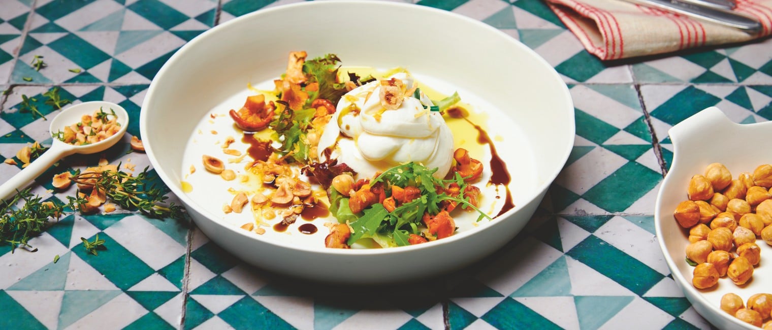 Burrata mit Eierschwammerl