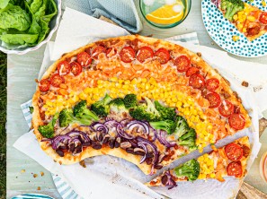 Regenbogen-Pizza