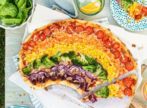 Regenbogen-Pizza