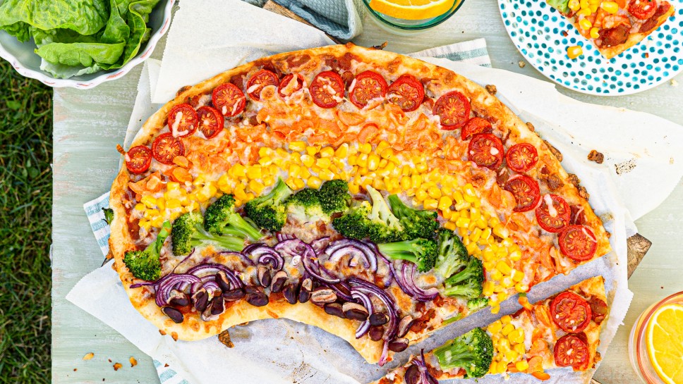 Regenbogen-Pizza