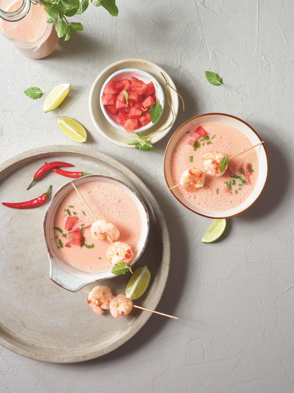 Kalte Melonensuppe mit Jogurt & Garnelen » Rezept | SPAR Mahlzeit! Kalte Melonensuppe mit Jogurt & Garnelen » Rezept | SPAR Mahlzeit!