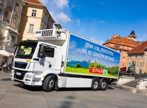 SPAR testet den ersten E-Lkw in Graz