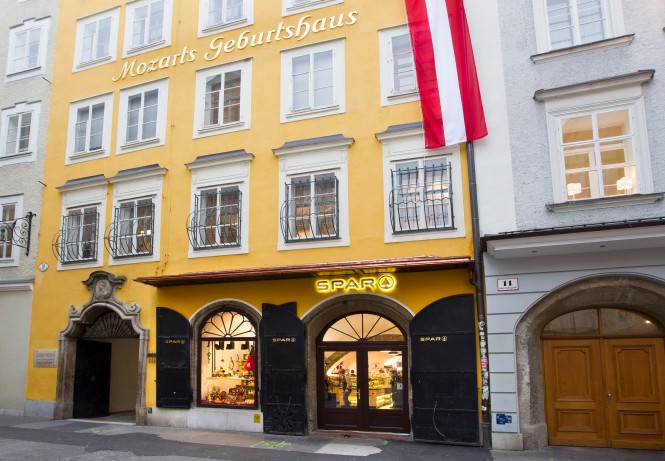 Spar im Mozarts Geburtshaus in der Getreidegasse