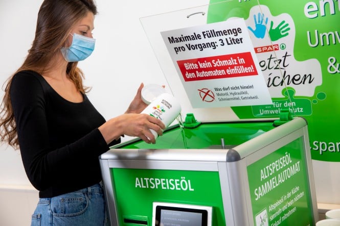 SPAR Altspeisefett Rückgabe Automat  im