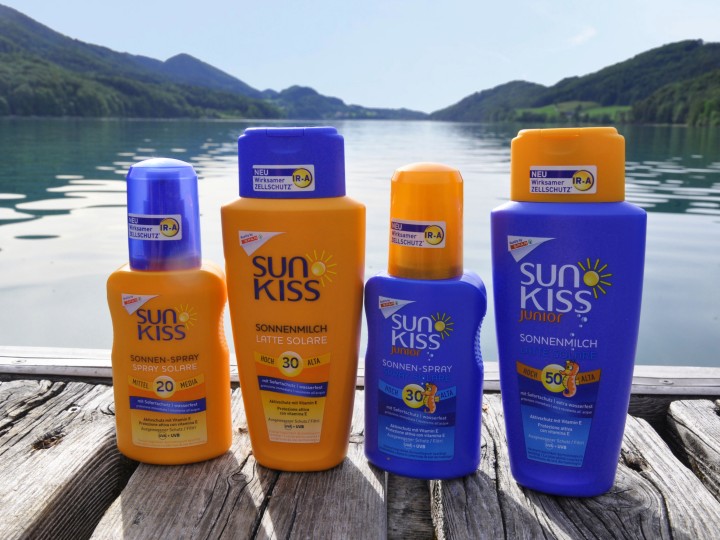 Vier verschiedene SPAR Sun Kiss Sonnencremen 