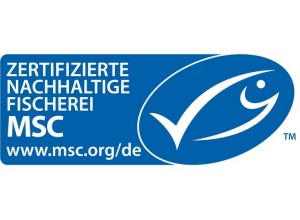 MSC Logo Querformat. Zertifizierte nachhaltige Fischerei