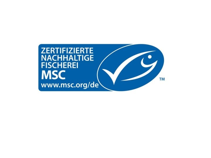 MSC Logo Querformat. Zertifizierte nachhaltige Fischerei