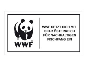 WWF Logo. WWF setzt sich mit SPAR Österreich für nachhaltigen Fischfang ein.