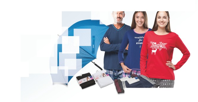 Eigenmarke Pascarel Textil. 3 Personen mit Pascarel Produkten