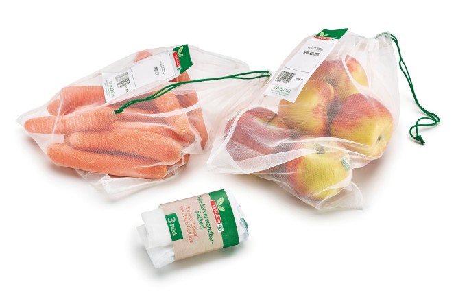 Wiederverwendbares Sackerl für Obst und Gemüse