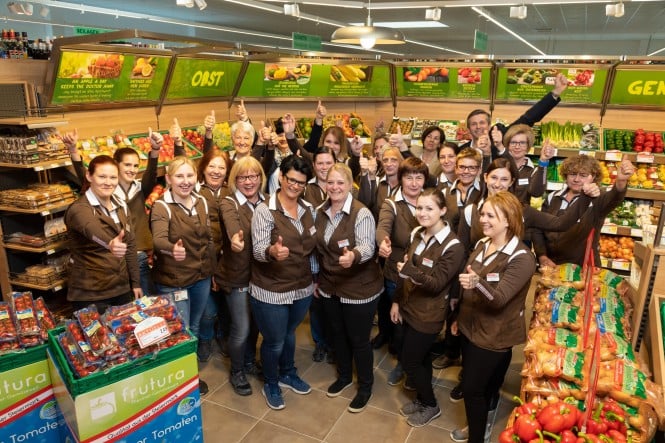 Mitarbeiter des SPAR-Supermarktes in Pinkafeld Mitarbeiter des SPAR-Supermarktes in Pinkafeld