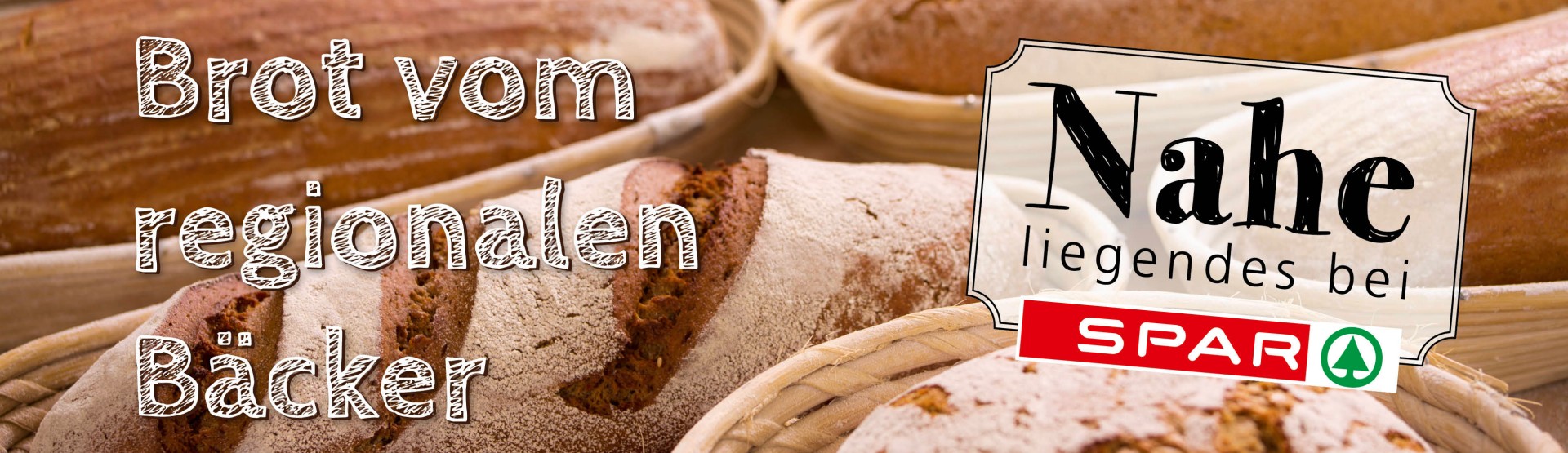 "Brot vom regionalen Bäcker" Brot in Körbe