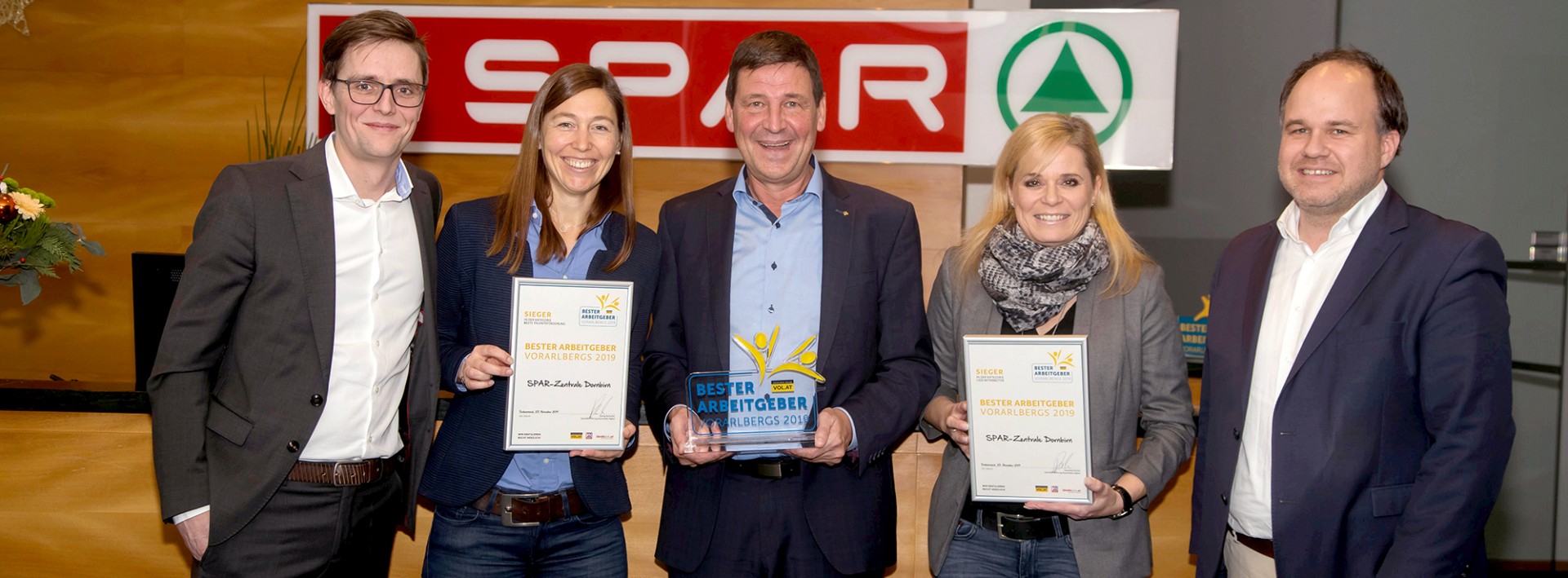 Bester Arbeitgeber Vorarlberg 2019 Preisübergabe Bester Arbeitgeber Vorarlbergs 2019 SPAR-Zentrale, Wallenmahd 46, Dornbirn