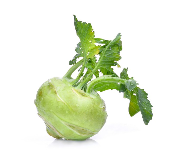 fresh kohlrabi with drop of water isolated on white background fresh kohlrabi with drop of water isolated on white background